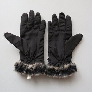 Fashion Gloves by DaVinchi Women’s Black Faux Fur Gloves M/L